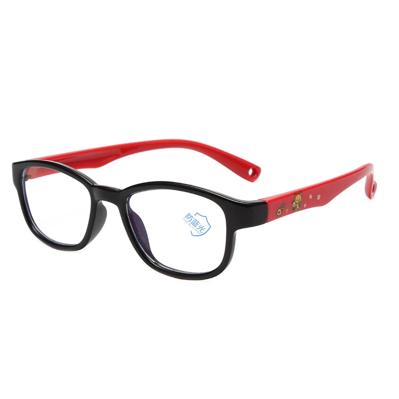 Elbru Anti-blue Light Plain Kid Glasses Boys&girls Soft Silicone Glasses Frame Goggle Computer Eyeglasses With Rope Hole - Цвет оправы: BR