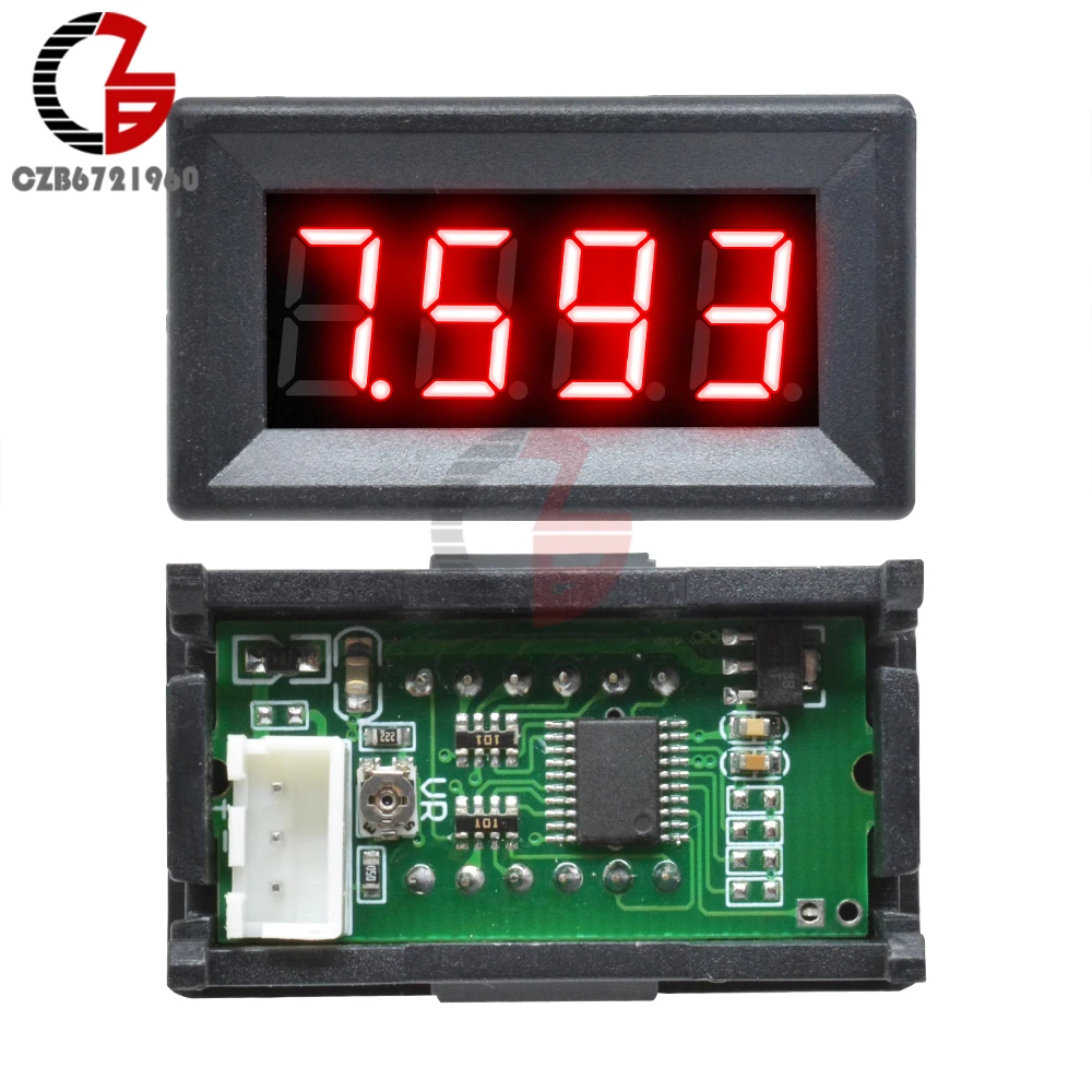 4 Digit 0-100V DC LED Digital Voltmeter 4 Bit 3 Wire Car Motorcycle Voltage Meter Lithium Battery Volt Tester Detector Monitor