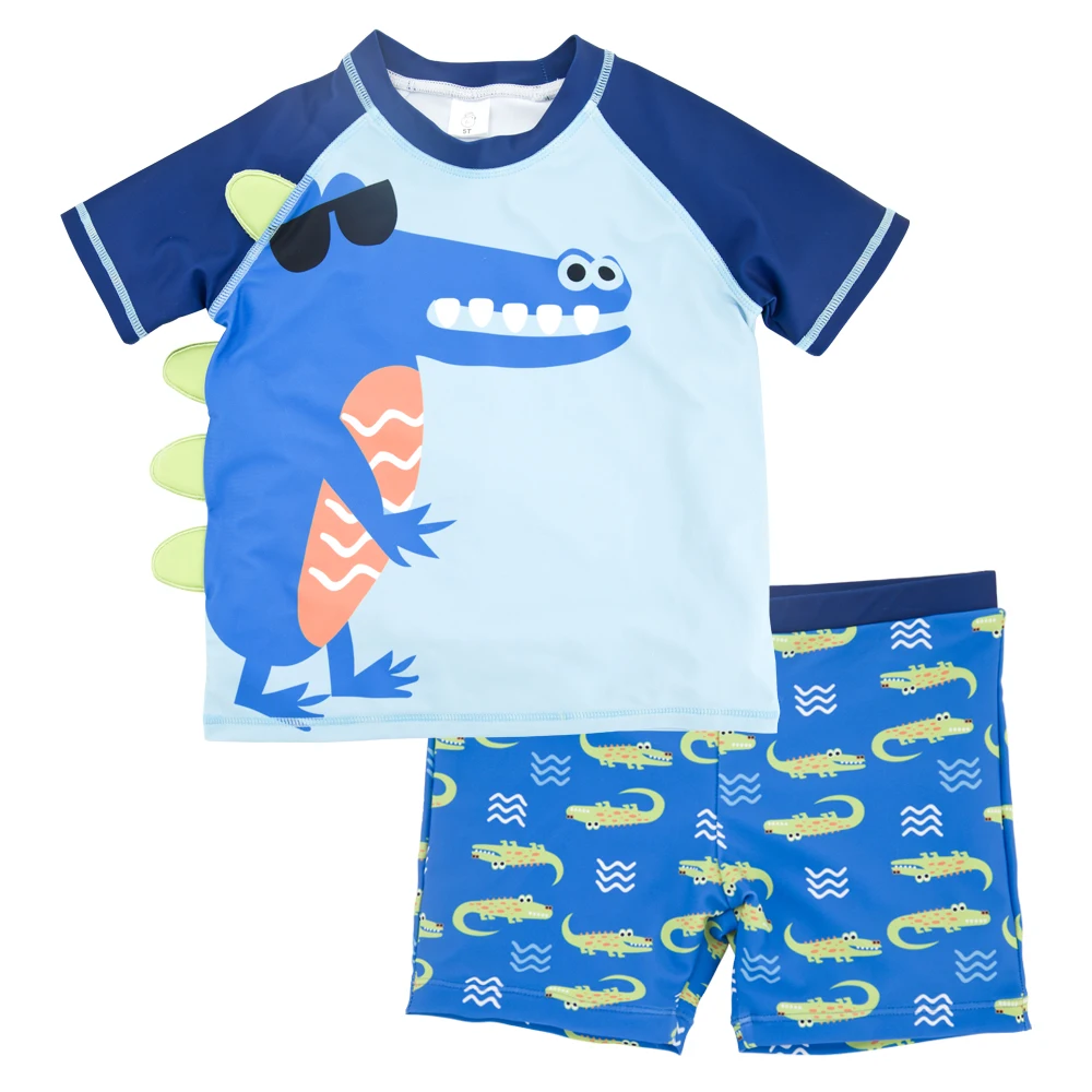 Honeyzone Summer Beachwear Two Piece Pyjama Bebe Baby Swimwear Cool Cartoon Print Maillot De Bain Garcon Kids |