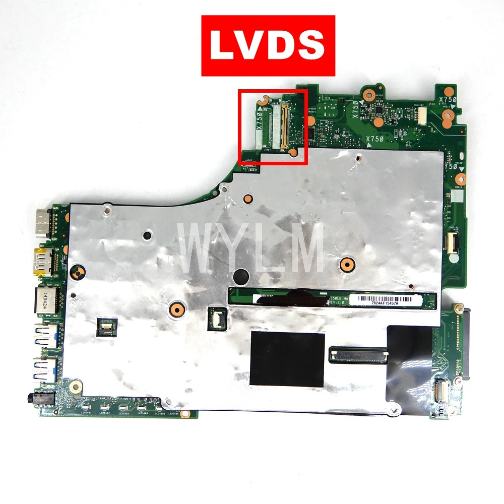X750LB интерфейс LVDS i5-4200HQ Процессор Материнская плата Asus X750L X750LN X750LB Материнская плата ноутбука 90NB0660-R00020 тестирование