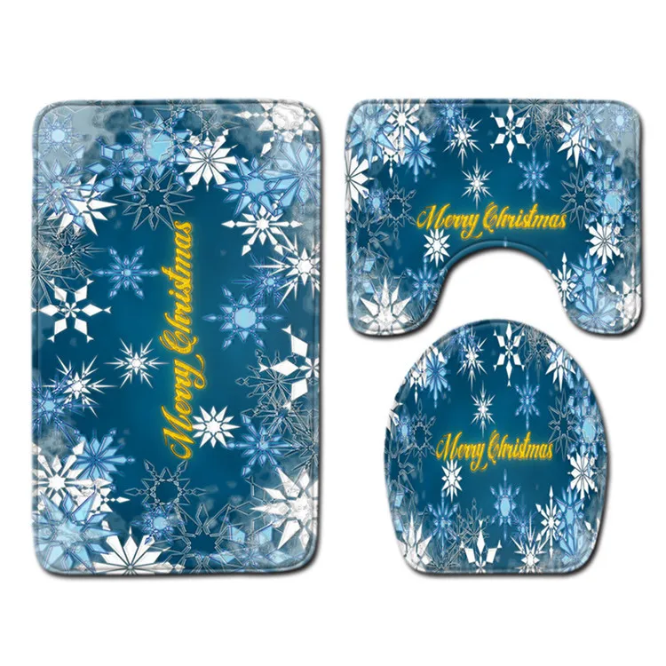 Free Shipping 3Pcs/set Merry Christmas Bathroom Carpet Set Dywaniki Lazienkow Bath Mats Rug Tapete Banheiro Tapis Salle De Bain