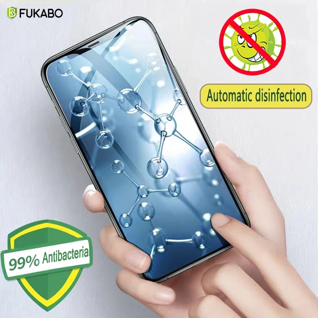 Antibacterial Screen Protector For iPhone 11 Pro Max X XS XR Anti-Microbiai Tempered Glass For iPhone 7 8 Plus 6 6s Film Glass
