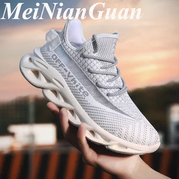

Round Toe Male Sneakers Fly Weaving Men's Sport Shoes Light Weight Running Shoes Men Training Footwear Hot Mens Sports Shoes I10