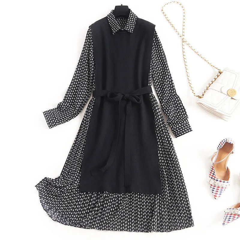 Высокая уличная мода весеннее платье 2020 женское Новое дизайнерское с отложным