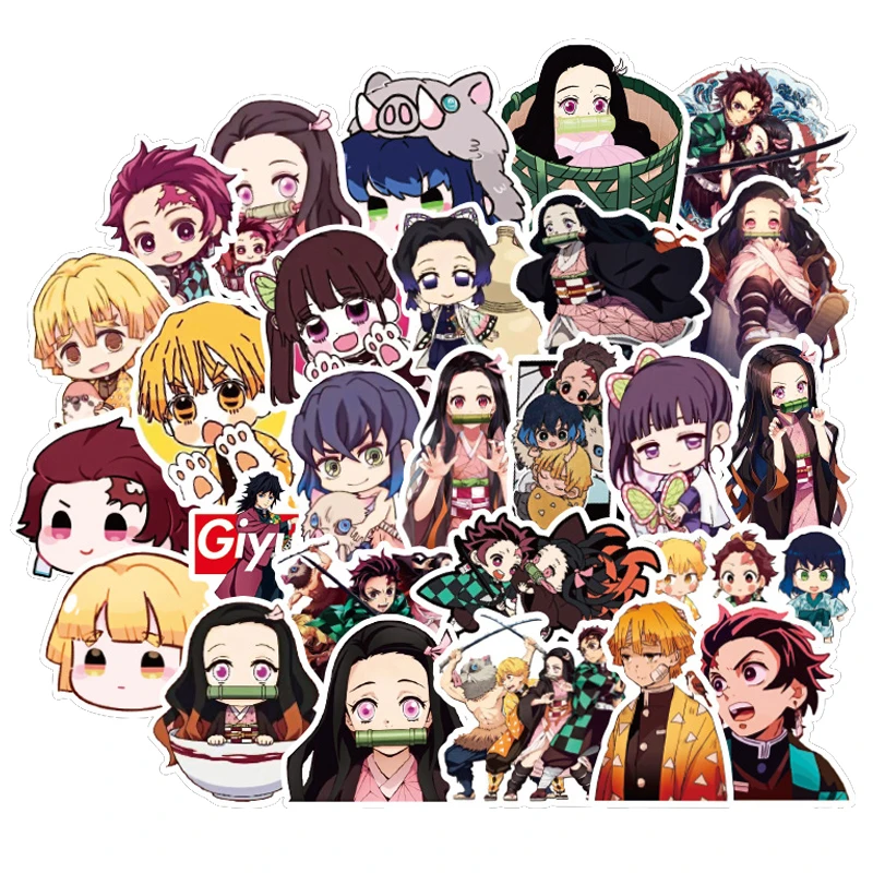 50 шт. лидер продаж японские аниме наклейки Kimetsu No Yaiba виниловые для автомобиля