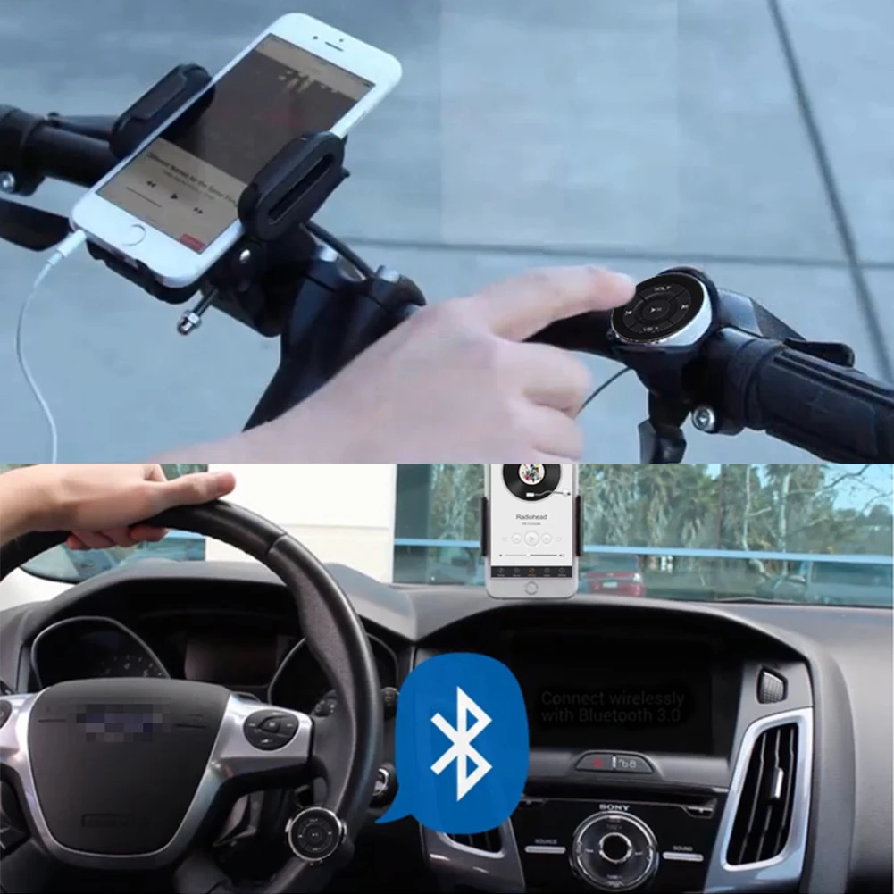 Практичная мини медиа Кнопка мотоцикл легкий беспроводной Bluetooth рулевого колеса автомобиля Дистанционное управление Авто ручка крепление
