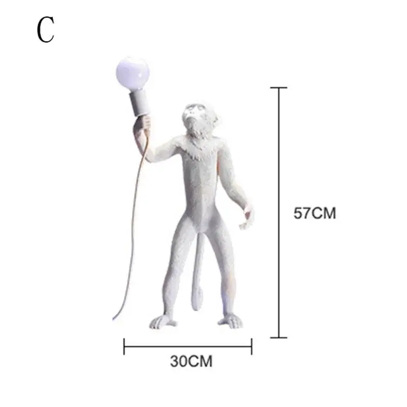 White Floor Lamp Современная лампа в форме обезьяны Веревка черный подвесной светильник освещение 7 видов цветов Искусство скандинавские реплики Смола Seletti кухня подвесной светильник - Цвет корпуса: White Floor Lamp