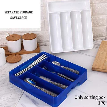 

Easy Clean Fork Washable Home Kitchen Storage Cutlery Trays Compartment Space Saving Organizer Plastic Spoon Durable Anti Slid