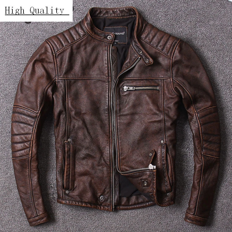 

Spring Genuine Leather Jacket Men Clothes 2020 Streetwear Mens Autumn Cow Leather Coat Casual Slim Fit Moto Jacket LW1087