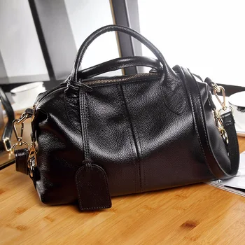 

Luxury Design Boston Women leather Shoulder Bag Casual Handbags Small Messenger Bag Fashion 100% Genuine Leather Free Shipping