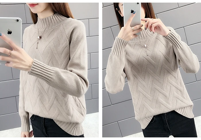 TIGENA Fall Winter Pullover Sweater Women Long Sleeve Turtleneck Sweater Female Korean Yellow Blue Green Warm Jumper Women