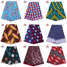 Анкара Африканский воск настоящий голландский воск ткань полиэстер Швейные Платья материал 6 ярдов/одна штука Z005