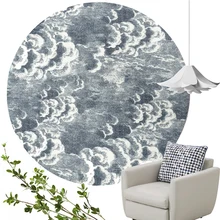 Нордический Темный CloudsRound ковер арт-деко для спальни гостиной толстый Противоскользящий коврик