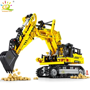 

HUIQIBAO 841Pcs City Grab Excavator Bricks Toys Technic Construction Engineering Truck Car Building Blocks Worker Figures Child