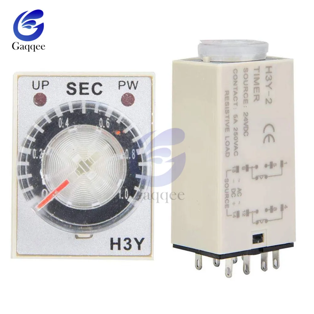 H3Y-2 8 Pin 220VAC DPDT Knob Control 30s Seconds Time Timer Delay Relay 