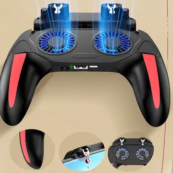 

2-in-1 Dual Fan Mobile Phone Radiator Cellphone Power Bank Silent Cooler Gamepad H05A