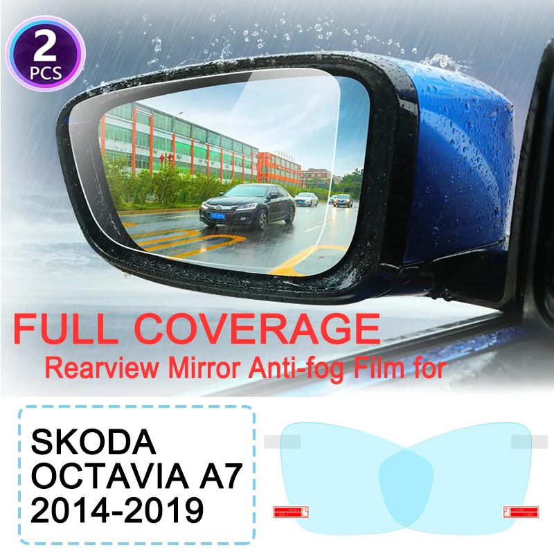 

KULEOU Full Cover Anti Fog Film Rainproof Rearview Mirror for Skoda Octavia 3 A7 2014~2019 III MK3 5E Car Films Accessories