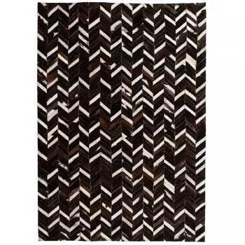 

Vidaxl carpet genuine leather patchwork 80x150 cm Black White