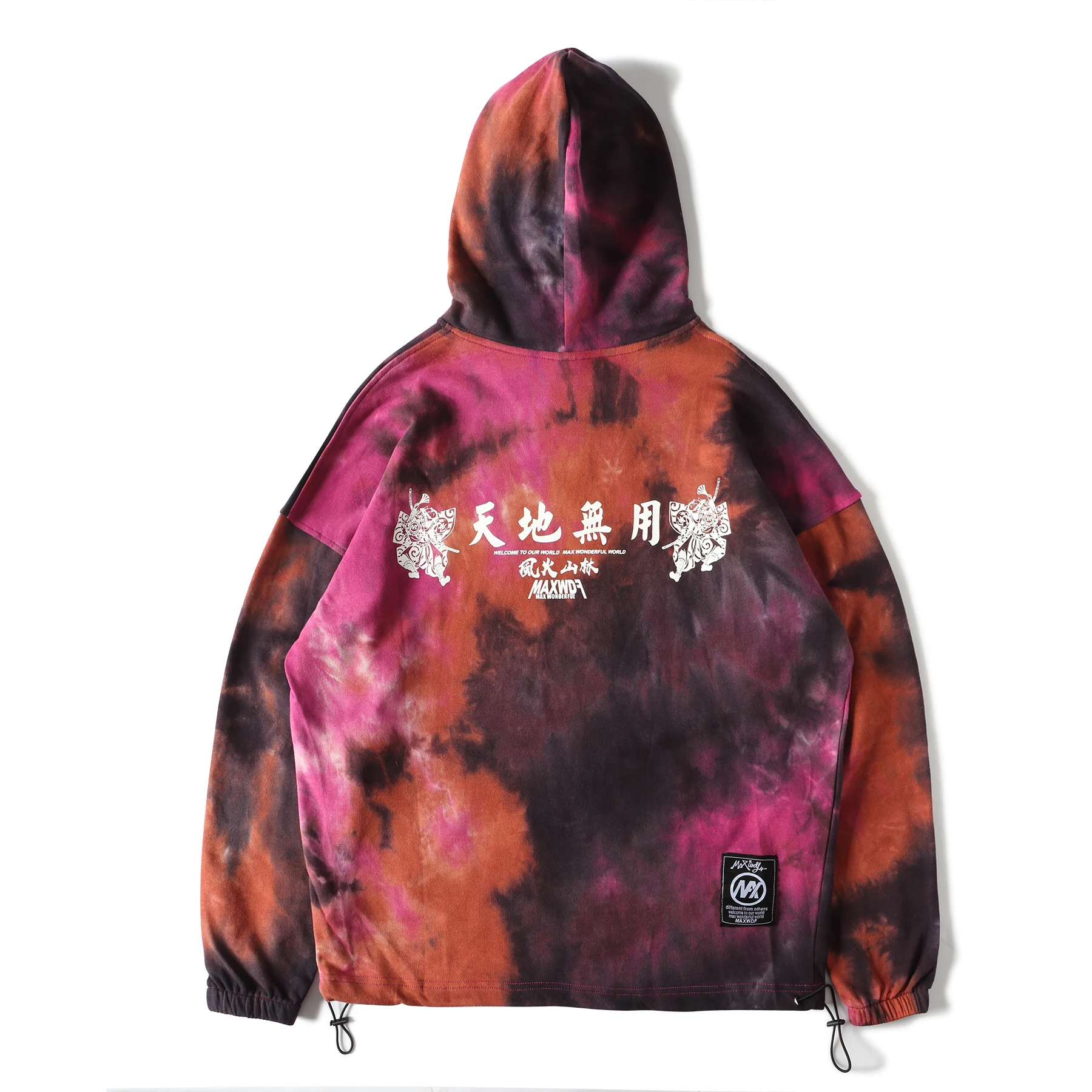 OSCN7 High Street цветные толстовки с защитой для мужчин брендовая одежда зимняя Японская уличная хараджуку свитшот с капюшоном для мужчин s B0475 - Цвет: Розовый