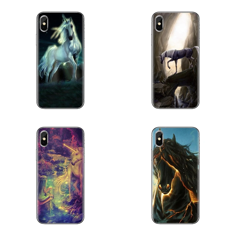 Чехол из термопластичного полиуретана единорог с радужной гривой животным