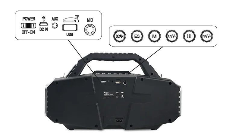 60 Вт T-363 открытый Bluetooth динамик высокой мощности карты портативный Bluetooth динамик с микрофоном K песня динамик сабвуфер