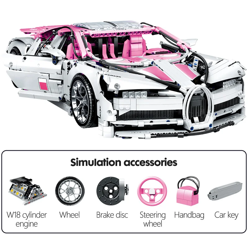 3618 шт городской 1:10 гоночный автомобиль DIY Мини кирпичи суперкар Bugattis Technic спортивная модель строительные блоки игрушки для детей девочек - Цвет: Without packaging
