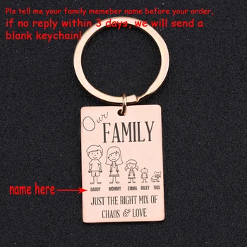 

Family Keychain Personalzied Family Member Name Jewelry Hot Sale Key Ring For Family Member Gift Charm Keyfobs Tag