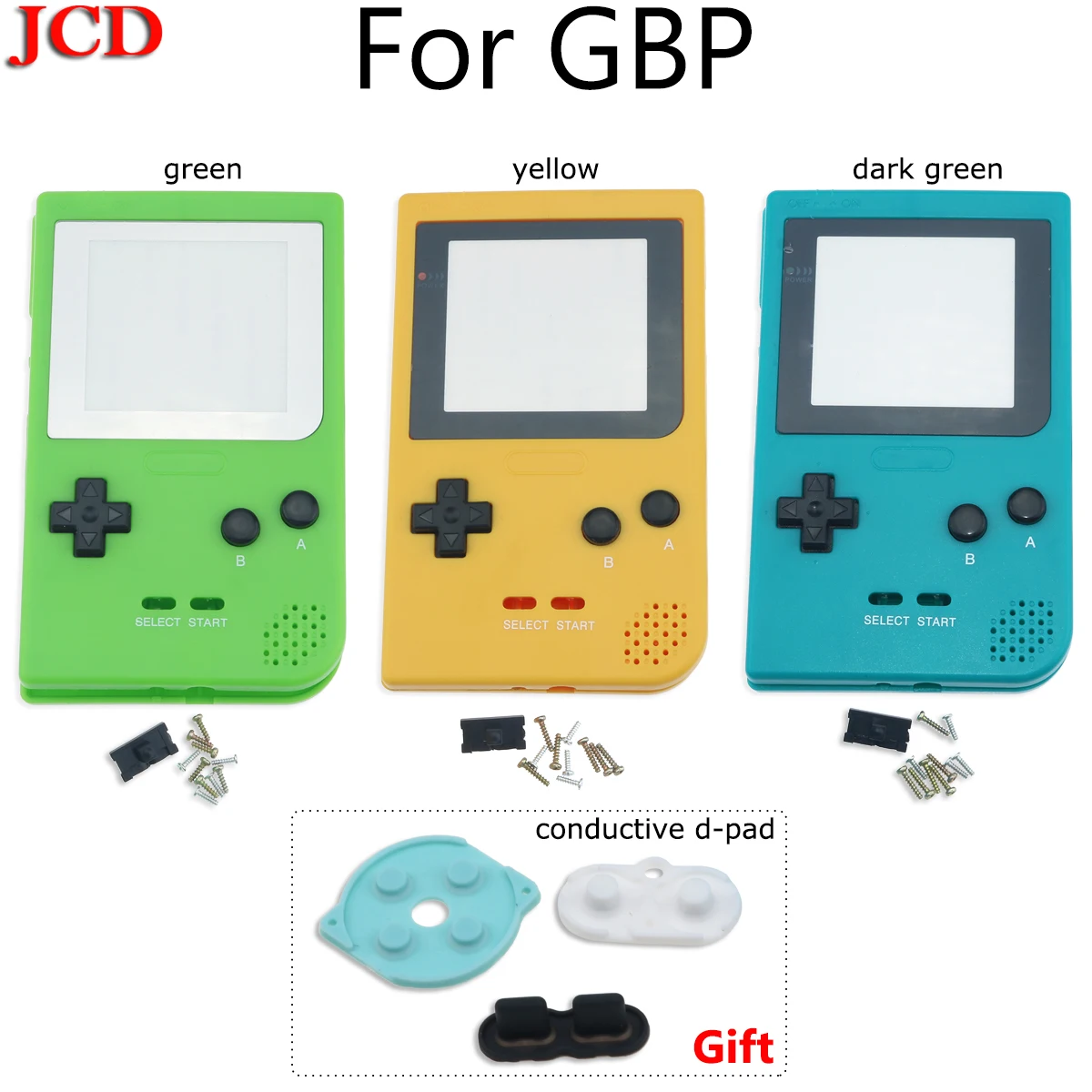JCD высокого качества для карманная приставка Game Boy Полный Корпус в виде ракушки чехол Замена для Nintendo для консоль GBP подарок проводящий d-pad
