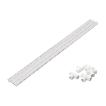 

8 Pcs White PVC Water Pipe: 5 Pcs Inner Diameter 20Mm Tee 3 Way Water Pipe Tube Adapter Connectors & 3 Pcs Outer Diameter 20Mm E