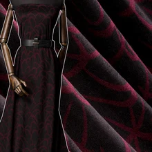 Подгонянная осенняя и зимняя шерстяная жаккардовая куртка брюки платье бархатная ткань вязанная бархатная ткань высококачественный модный материал
