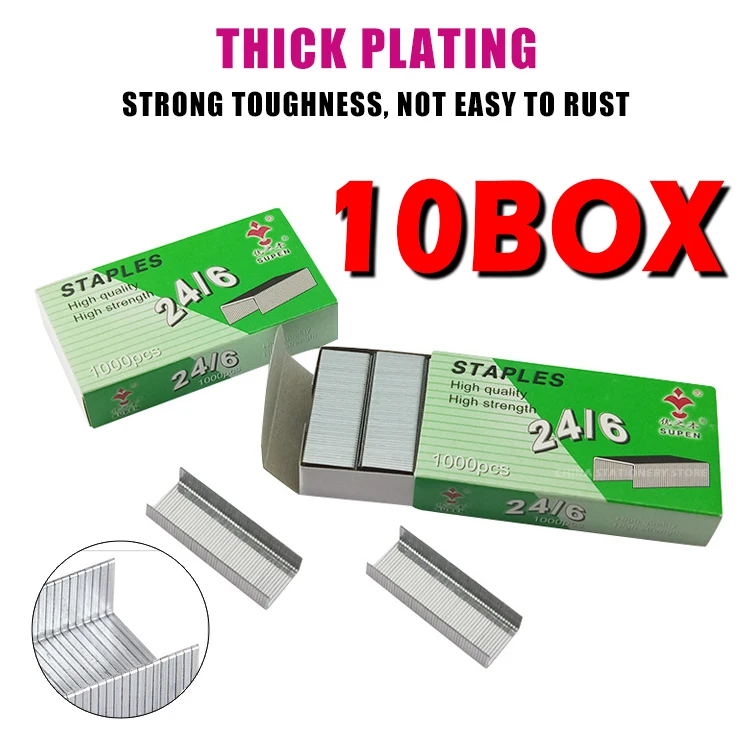 10box/10000pcs 24/6 Staples Standard Universal Needle Boxed Office