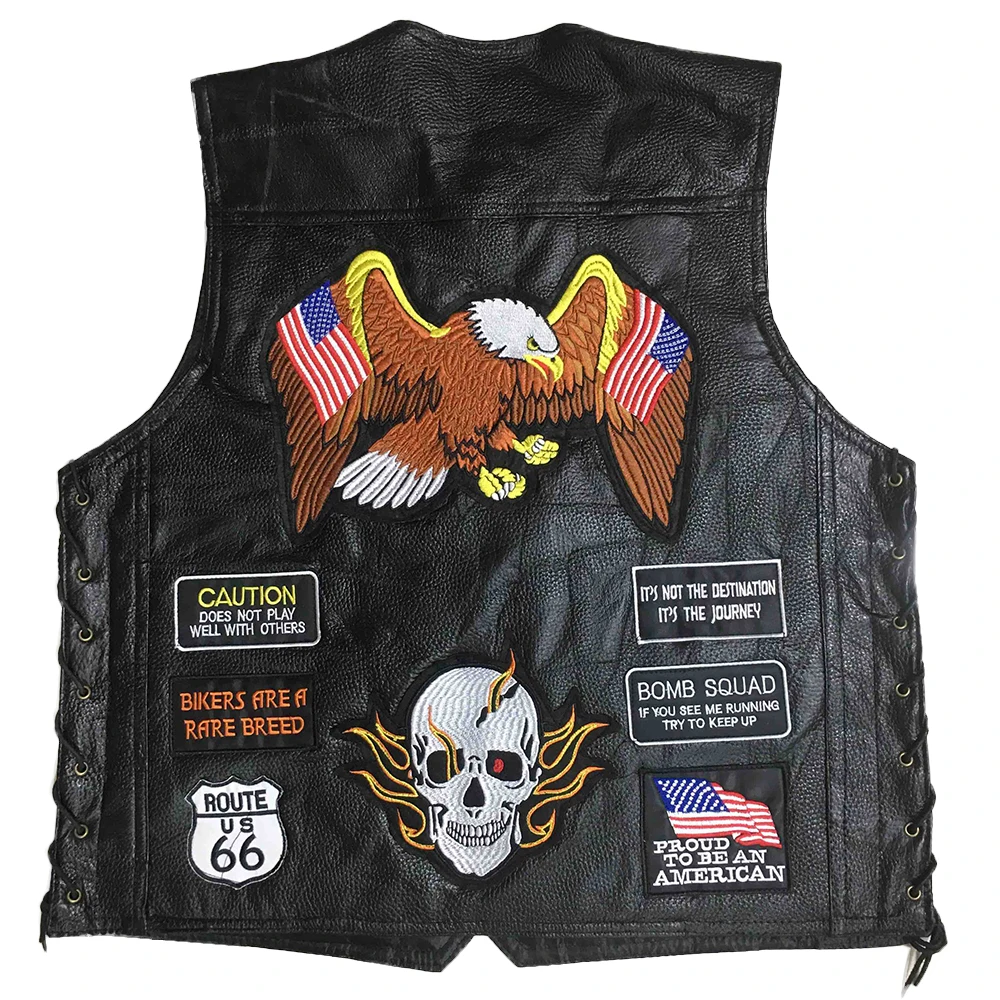 Mens Motorcycle Jacket Sheepskin Leather Vest Biker motorcycle jacket leather jacket motorcycle clothing