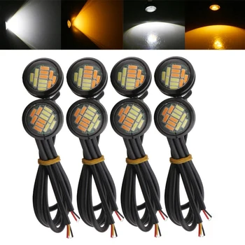 

Dhbh-8, you 12V 23mm dual color switch 4014 SMD 12 led DRL eye Eagle light automobile engine turn signal