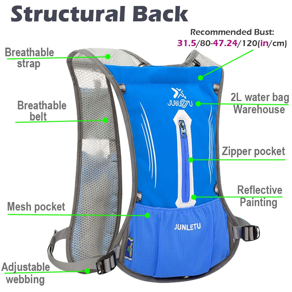 Ultralight Running Hydration Backpack Women Men Breathable Jogging Sport Backpack Trail Running Marathon Bag Option Water Bag