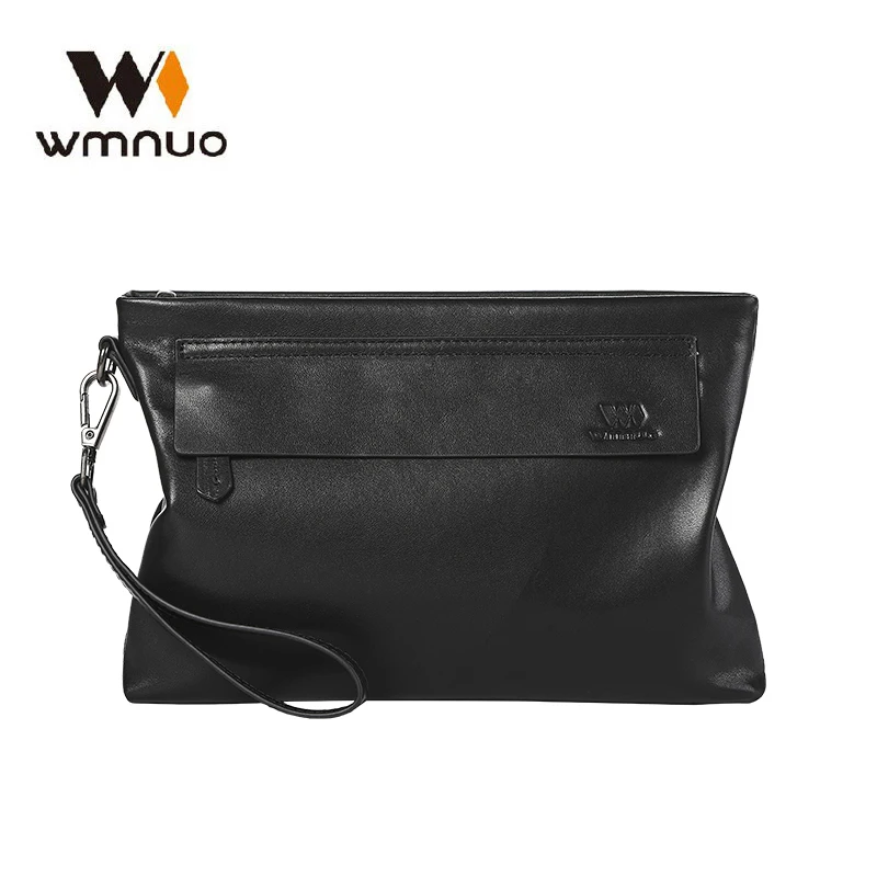 

Wmnuo Brand Clutches Bag Men Letter Black Envelope Bag Hand Bag Cow Genuine Leather Wallet For Male Clutch Business Wristlets
