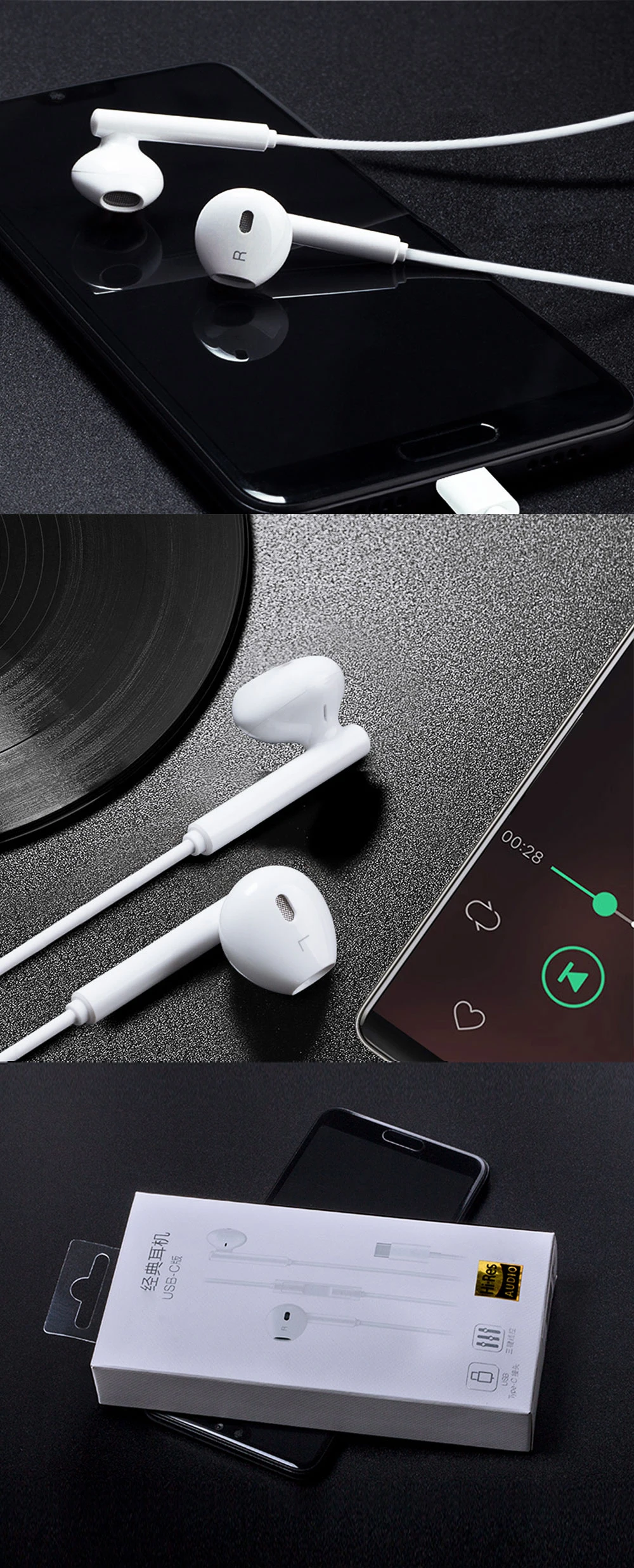 Наушники для HUAWEI usb type C CDLA наушники гарнитура для HUAWEI P20 P30 mate 20 30 Pro Совместимость для Xiaomi 8 9 для samsung