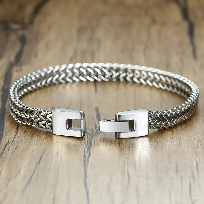 Mens Stainless Steel Double Rope Chain Bracelet Jewelry chain bracelet stainless steel bracelets stainless steel jewelry