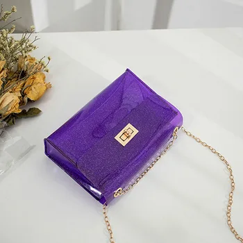 

Women PVC Clear Transparent Shoulder Bag Tote Jelly Candy Bag Summer Beach Tote New