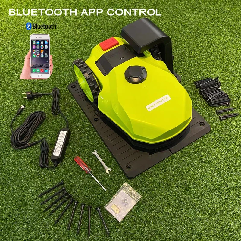Bluetooth APP Control Robot Lawn Mower 400 m² Automatic charging Fixed password lock Rain sensor Random line mowing mode | Бытовая