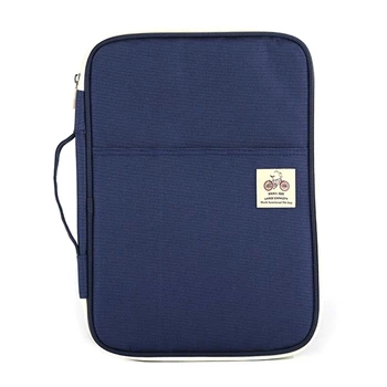 

Navy Blue Multi Function A4 File Bag Portable Zipper Desk Accessories Office Supplies Organizador Escritorio Desk Organizer