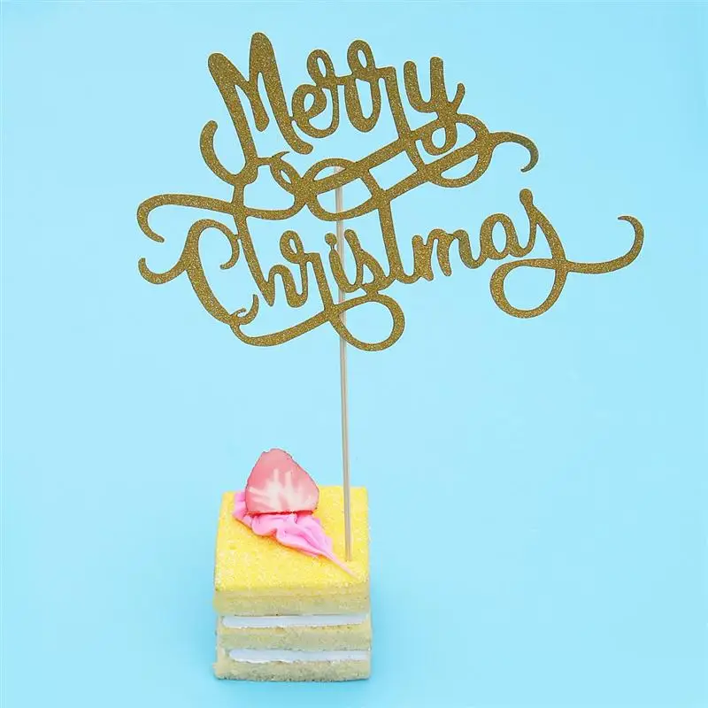 6 шт. Chrtistmas буквенные топперы для торта забавные выбор из бумаги для кексов приспособления для декора вечеринки