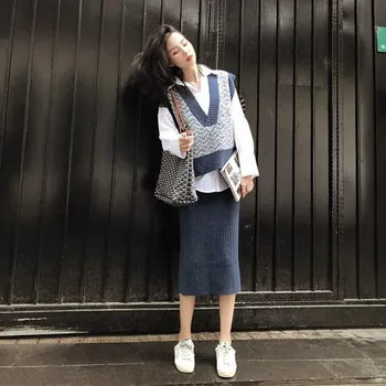 

Autumn French style Royal sister light ripe style sweater professional two piece suit foreign style three piece dress children