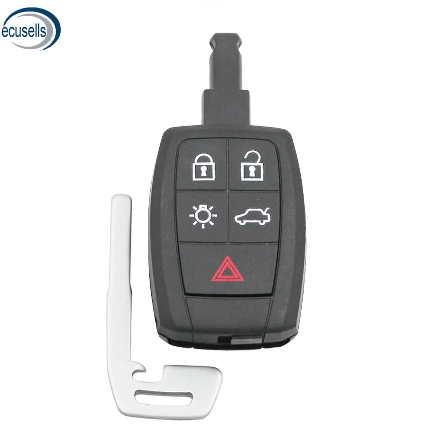 5/4+ 1 Заготовка под ключ с кнопкой Fob ключ дистанционного оболочки для Volvo XC90 C70 S60 D5 V50 с вставным ключом