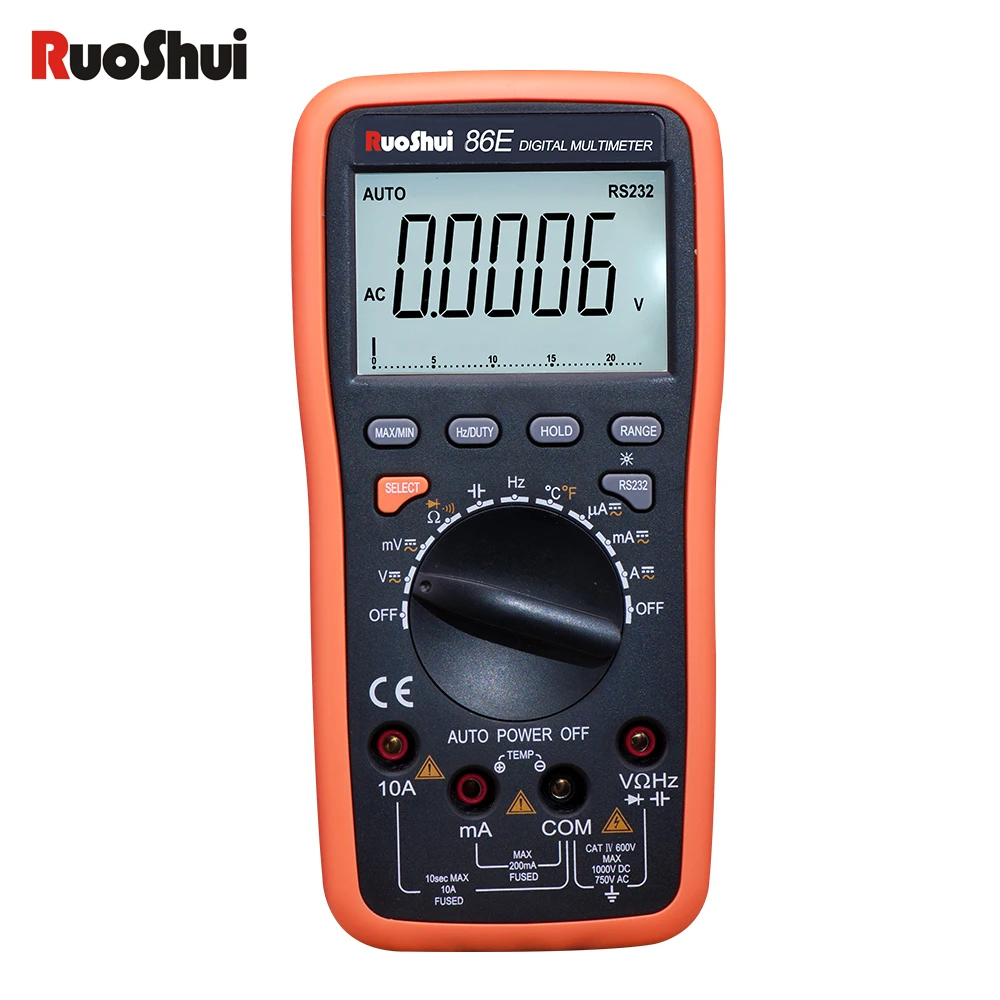 RuoShui86E RuoShui 86E цифровой мультиметр Max. Display22000 мультиметр цифровой отсчетов Автоматический диапазон температурный Частотный конденсатор с usb-интерфейсом передачи мультиметр - Цвет: RuoShui86E