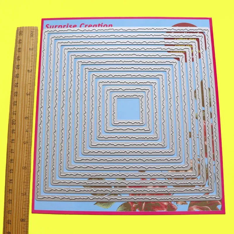 4-Set большие Вырубные штампы Deckle edge прямоугольные квадратные круглые и овальные карточные и Скрапбукинг DIY бумажные штампы для рукоделия