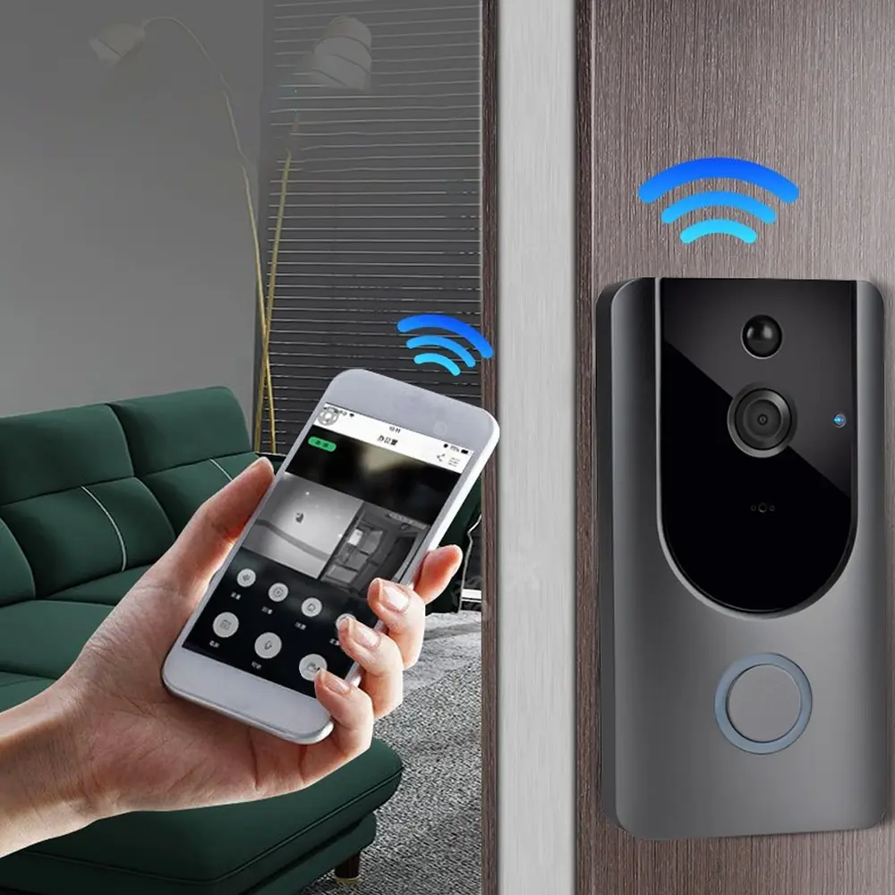 Видеодомофон Водонепроницаемый 720P HD беспроводной WiFi видео дверной звонок ИК камера ночного видения двухсторонний аудио аккумулятор дверной звонок