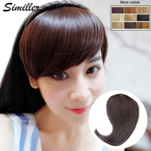 Similler Clip in Hair Bangs Fringe Hair Extensions Dark Brown Synthetic Hairpiece For Women High Temperature Fiber