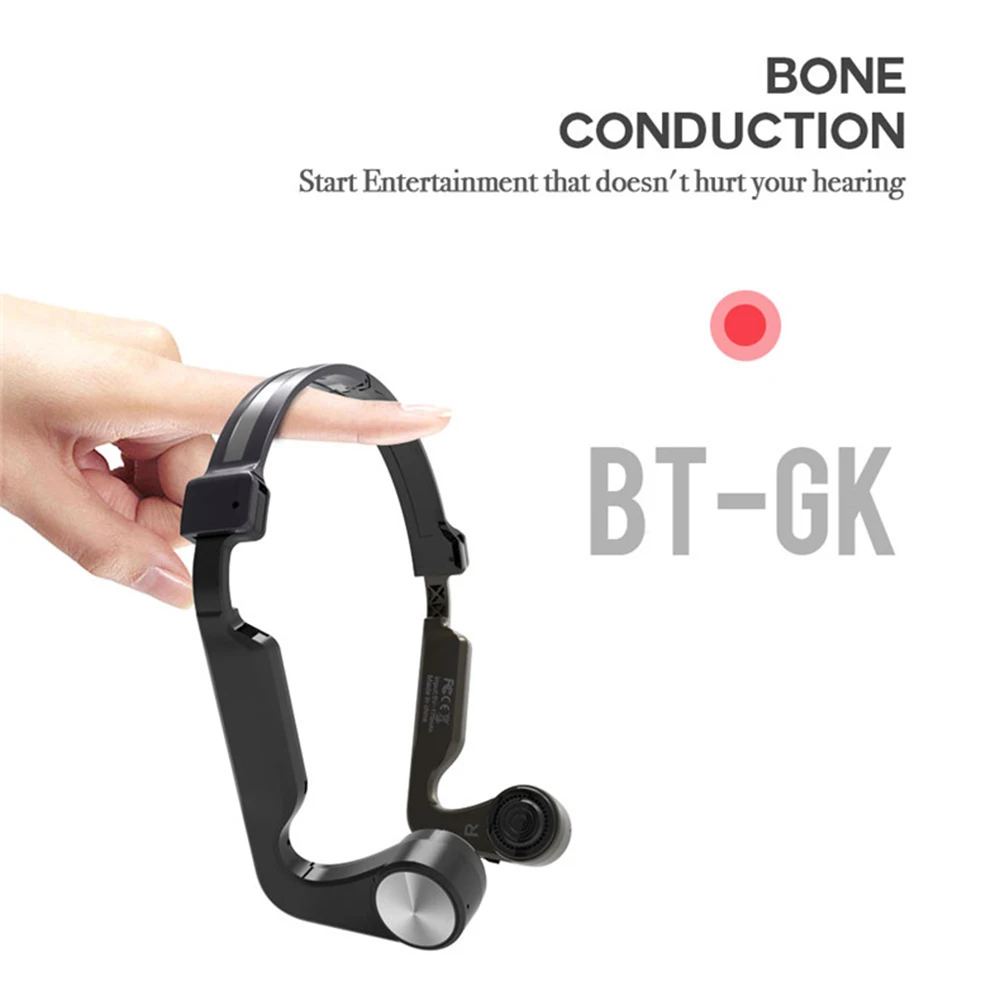 

BT_GK Foldable Bone Conduction Bluetooth 5.0 Headphones True Wireless Stereo Earphones Waterproof Bone Conduction With HD Mic