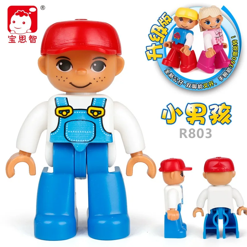 Duplo полицейский семейный дом, пата, мамы, дедушки, доктора, инженер, сделай сам, Duploe, блоки, развивающие игрушки для детей, фигурка - Цвет: DPJ100