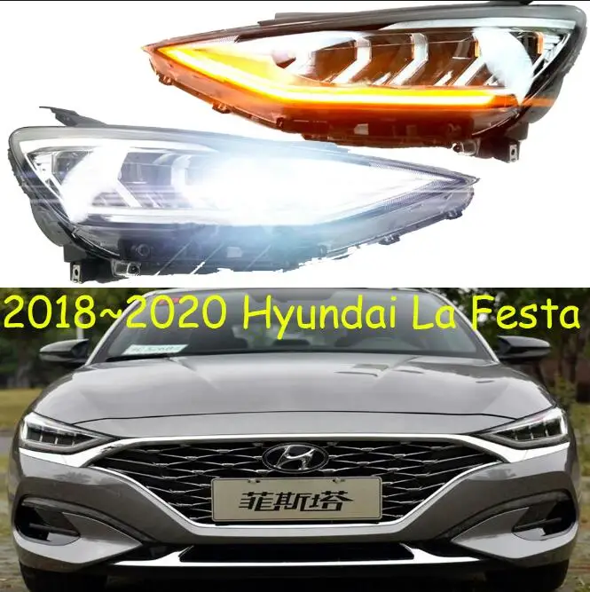 1 шт.~ 2020y автомобильный бупмер головной свет для hyundai La Festa фары автомобильные аксессуары светодиодный DRL Туман для hyundai La Festa фары - Цвет: one set 2pcs